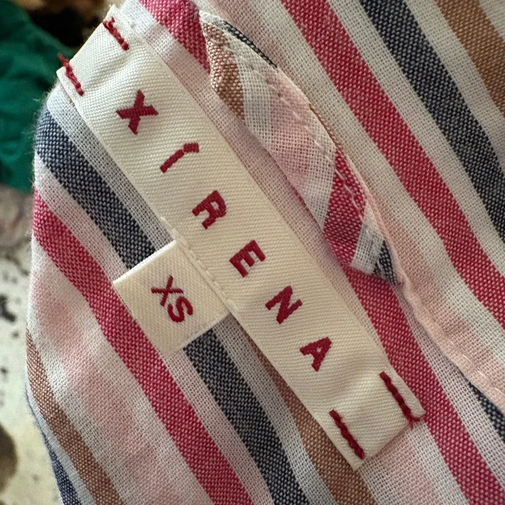 XIRENA Beau Striped Button Down‎ Blouse Shirt Cotton Top Size XS